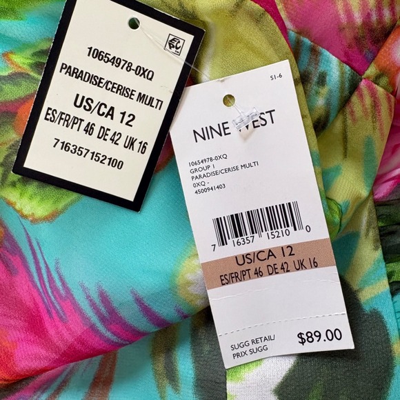 NWT Nine West Tropical Floral Halter Maxi Dress Womens Size 12 - Picture 10 of 12